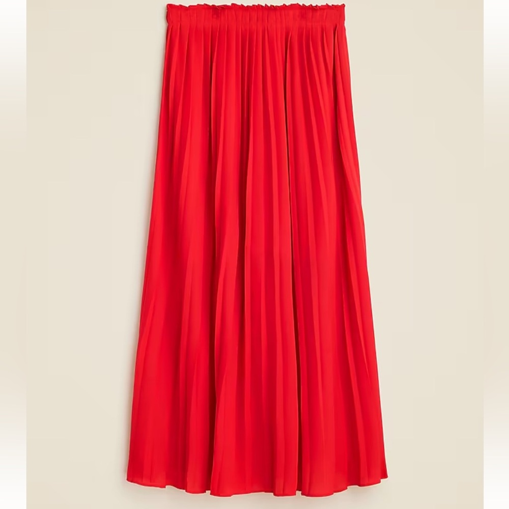 J. Crew Red Pleated Maxi Skirt - Picture 4 of 12